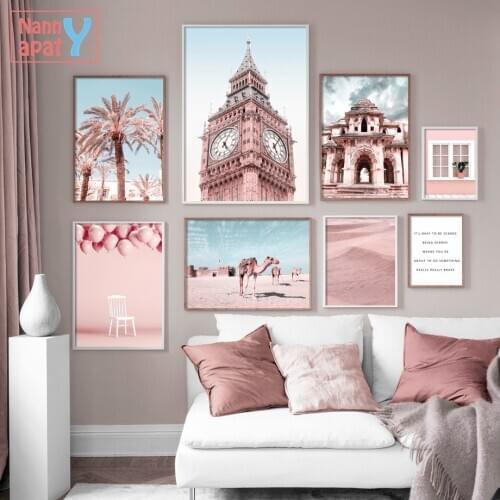 London Clock Tower Desert Camel Wall Art Canvas Painting Nordic Posters and Prints Wall Pictures for Living Room Home Decor