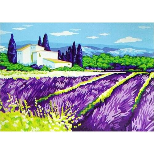 Painting By Numbers DIY Dropshipping 50x65 60x75cm Lavender Manor purple Scenery Handmade Gift For Adult Unique Gift Home Decor