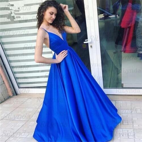 Royal Blue Long Evening Dress New Arrival Elegant Sexy Backless Women Formal Dresses For Wedding Guest Cotillon Party