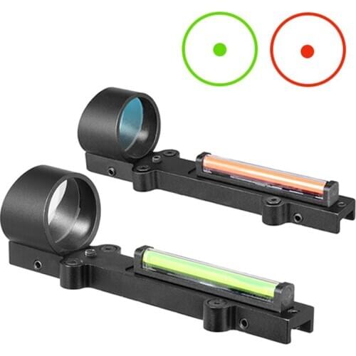 Red and Green Fiber 1x28 Red Dot Sight Hunting Light weight Scope Fit Shotguns Rib Rail Hunting Shooting Holographic Sight