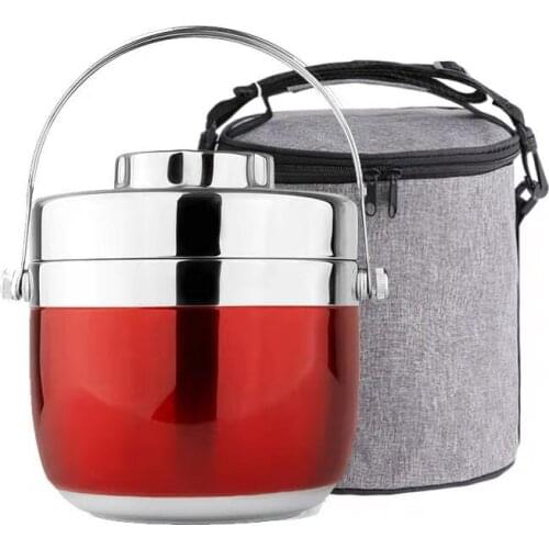 Dinnerware Sets Portable Stainless Steel Heat Preservation Pan Lunch-box Double-deck Originality Japanese Mesh Division Student