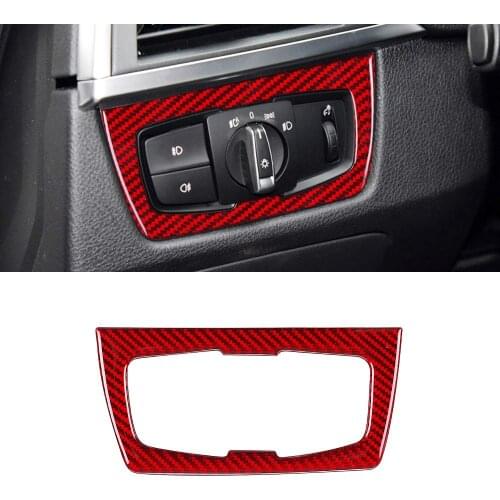 Compatible with Interior Carbon Fiber Headlight Switch Buttons Cover Trim for BMW 3 4 Series GT F30 F32 F34 2013-2017