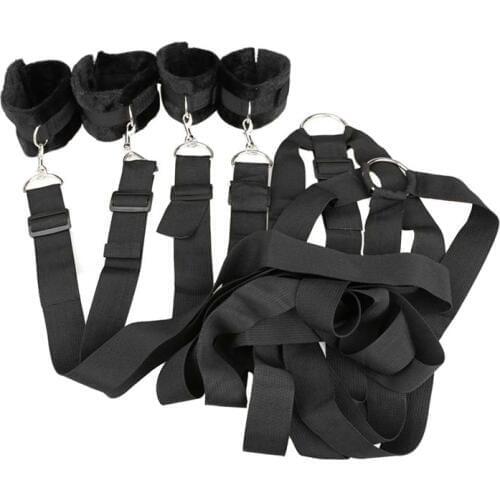 Nylon Sex Handcuffs Bdsm Bondage Erotic Under Bed BDSM Bondage Restraint Strap System Sex Toys for Adults Wrists & Ankle Cuffs