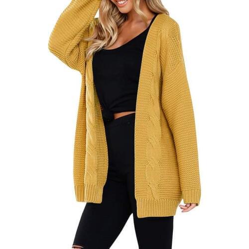 New Long Cardigan Coat Women Sweater Mujer Cardigan Femme Solid Knitted Sweater Ladies Cardigan 2018 Autumn Winter Women Clothes