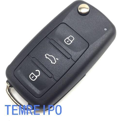 NEW 3 Button Flip Fob Remote Folding Key Shell for Vol kswagen Tiguan Golf Sagitar Polo MK6 Uncut Blade Fob