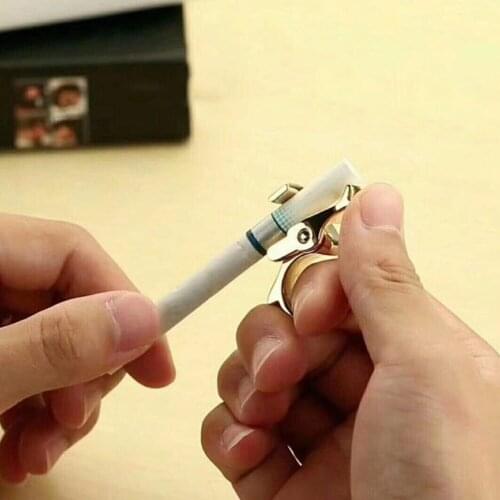 New Style Durable Gold Plated Alloy Off Smoking Clip On Hand Rack Cigarette Holder Adjustable Ring smoking Accessories #295888