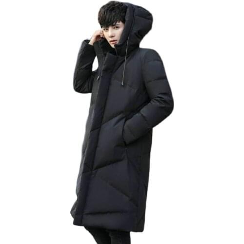 New style loose plus size Japanese mens winter mid-length down jacket cotton jacket plus size mens clothing