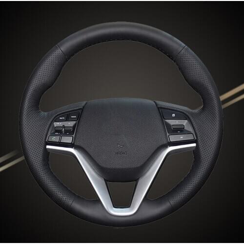 Auto Braid On The Steering Wheel Cover for Hyundai Tucson 3 2015 2016 2017 2018 2019 DIY Car Wheel Covers Car-styling Accessory