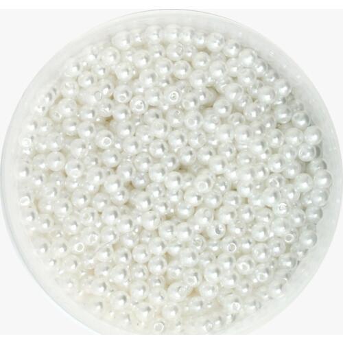 Wholesale 4mm 1000pcs/lot White Imitation Pearl Beads Round Plastic Beads For You to DIY BSG01-01WH
