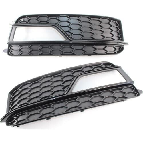 Pair L&R Front Bumper Outer Grille Fog Light Cover For AUDI A5 S-Line 2013-2017