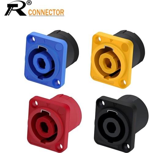 R Connector quality Black Powercon 4 Pin Female Jack Compatible Audio Cable Connectors 10pcs/lot