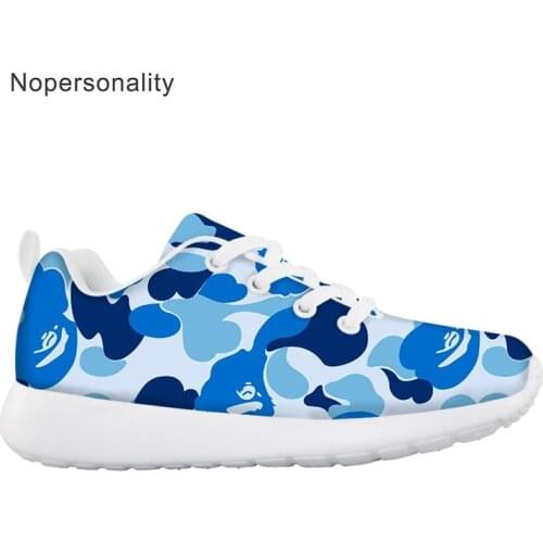 Nopersonality Colorful Camouflag Printed Children Casual Shoes Unisex Breath Flats School Walking Sneakers for Spring/Autumn