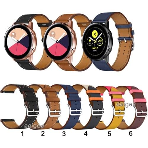 20mm 22mm Leather Watch Band Strap for Samsung Galaxy Watch Active 2 for Watch3 41mm/42mm/Gear Sport Replacement Wrist band