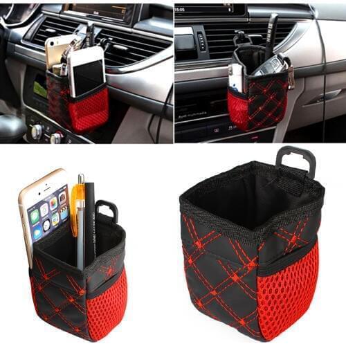 Grid Net Car Outlet Storage Bag Pocket Organizer Hanging Bag Holder Accessory Phone Holder