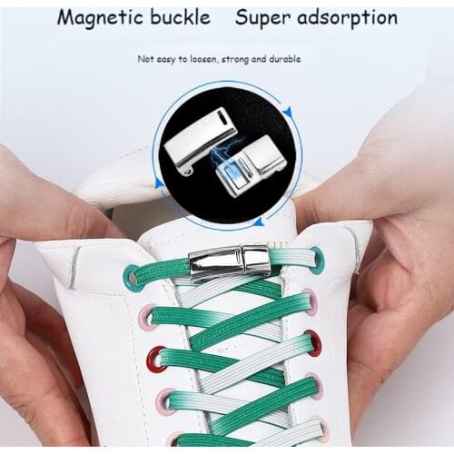 Colorblock Magnetic Lock Shoelaces Elastic No tie Shoe laces Sneakers for Shoelace Kids Adult Lazy Laces One Size Fits All Shoes