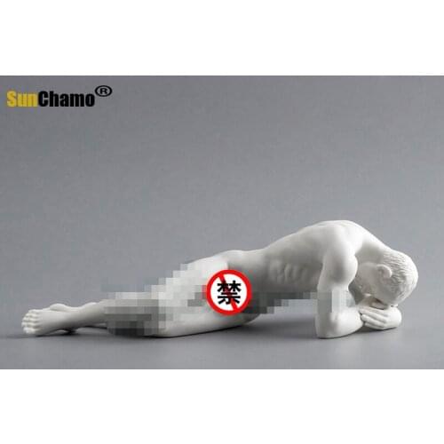 Modern Ceramic Mens Statue Pensive Boy Sculpture Abstract African Characters Figurine Home Decoration Wedding Gifts