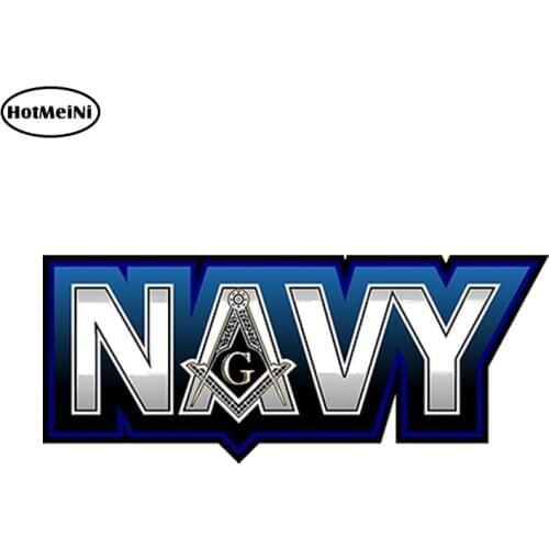 HotMeiNi Car Styling Waterproof Freemasonry Masonic Navy Funny Decal Car Sticker Bumper Doors And Windows Accessories 15cm x 6cm