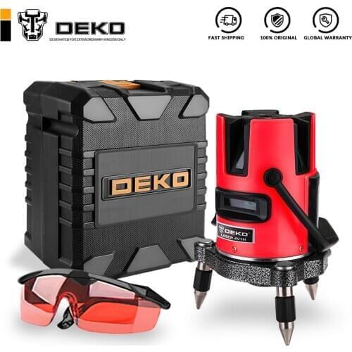 DEKO LL520R 5 Lines Laser Level 360 Self-leveling Rotary Cross Laser Line Leveling With Tilt&Outdoor Mode can use Detector