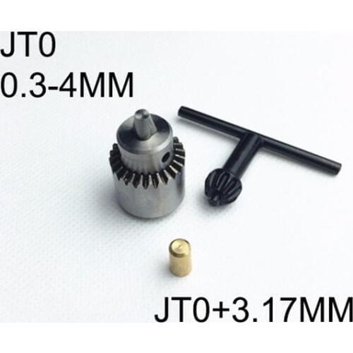 High quality Mini Electric Drill Chuck 0.3-4mm With 3.17mm Copper Shaft Mount JT0 Inner Hole