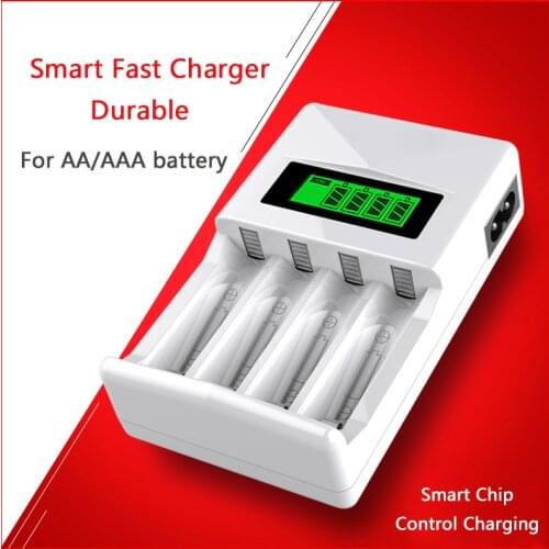 1.2V Four slot battery Charger Intelligent smart Fast Charger charging device for AAA/AA Battery with LCD display No 5 and No 7