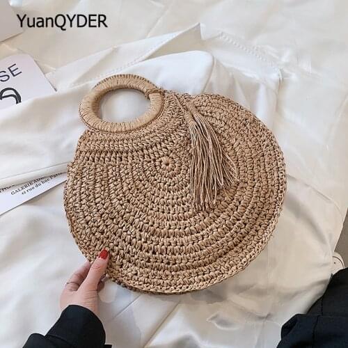2021 Summer New Tassel Design Ladies Straw Woven Bag Fashion Designer Casual Womens Handbag Beach Bags Bolsa Feminina Bolsos