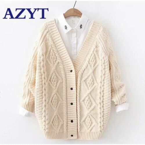 2020 Ladys New Solid Twisted Knit Cardigan Sweater Wild Fashion Long Sleeve Female Cardigan jacket Single-Breasted Casual Tops