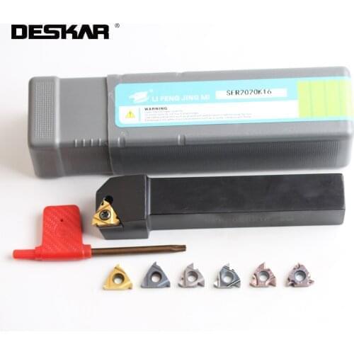10PCS DESKAR SER1616H16 SEL1616H16 External Turning Toolholder CNC Lathe +10PCS 16ER 16IR ISO LDA LDC K15 LF90 Thread Tool Sets