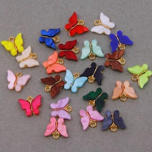 10Pcs Multicolor Acrylic Butterfly Pendant Charm Set for Jewelry Making DIY Earrings Necklaces Bracelets Handmade Accessorie