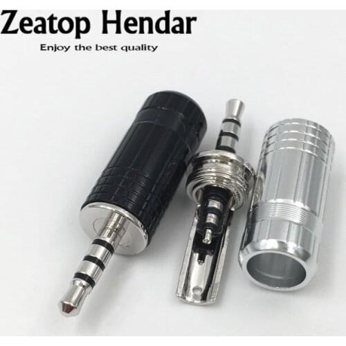 10Pcs Rhodium Plated 2.5mm 4 Pole Male Stereo Jack for DIY Repair Headphone 2.5 Audio Plug HIFI Solder Headset Connector