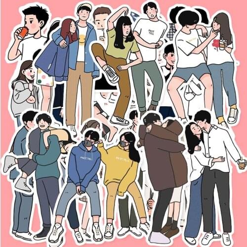 20pcs Couples Diary Stickers Crafts And Scrapbooking stickers book Student label Decorative sticker kids Cup box