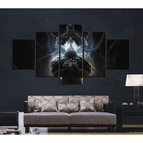 5pcs Mortal Shell Game Poster Artwork Canvas Wall Art Painting for Living Room Wall Decor