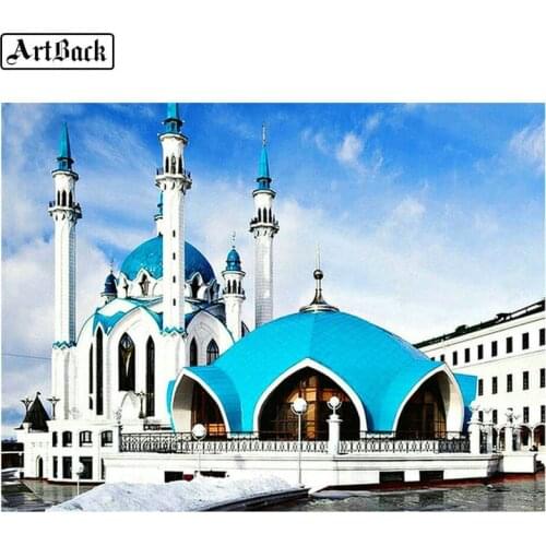 5d diamond painting church building landscape pattern full square diamond mosaic kit diamond embroidery sticker