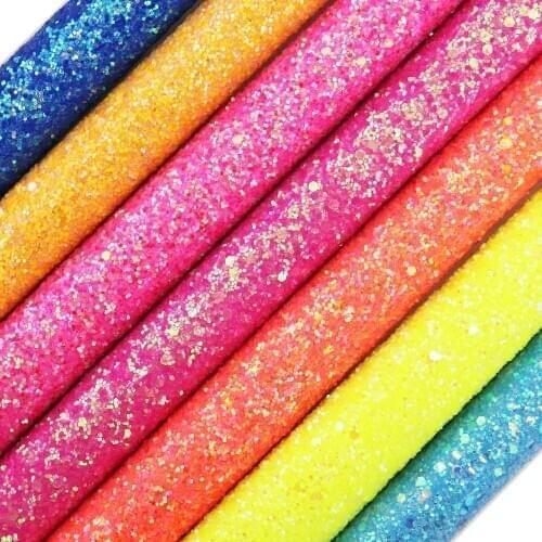 91x134cm Yard Hot Pink Blue Shiny Chunky Glitter Fabric Fashion Shiny Glitter Fabric For Earring Bow DIY fabric T030