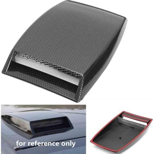 Car-Styling Turbo Bonnet Vent Cover Hood Carbon Fiber Pattern Car Decorative Air Flow Intake Scoop Bonnet Vent Cover Hood