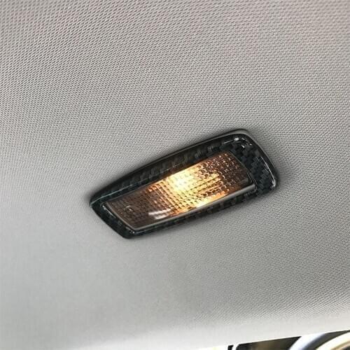 Bbincar ABS plastic silver plated carbon fiber pattern top reading lamp llight sticker trim For skoda Kodiaq 2016 2017 2018