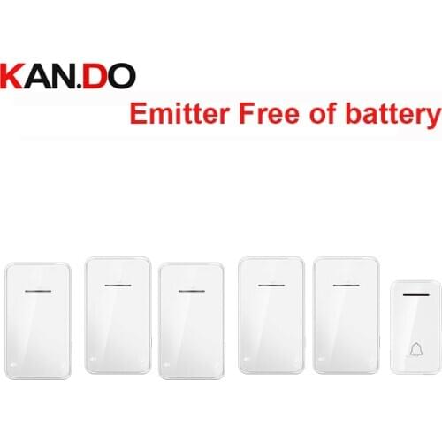 Emitter free of battery bell white 5 RX wireless door bell 110-220V wireless doorbell ip44 200M door chime door ring for villa