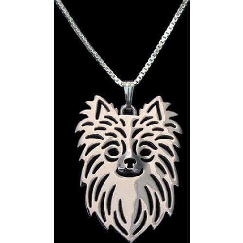 Long Haired Chihuahua jewelry - Gold and silver pendant and necklace jewelry Simple abstract animal