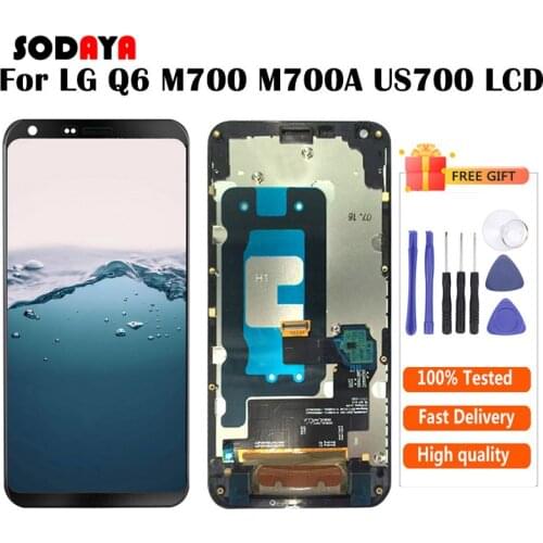 For LG Q6 LG-M700 M700 M700A US700 M700H M703 M700Y LCD DIsplay + Touch Screen Digitizer Assembly With Frame