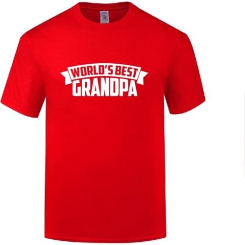 Funny Worlds Best Grandpa Cotton T Shirt Hip Hop Men O-Neck Summer Short Sleeve Tshirts XS-3XL Tees