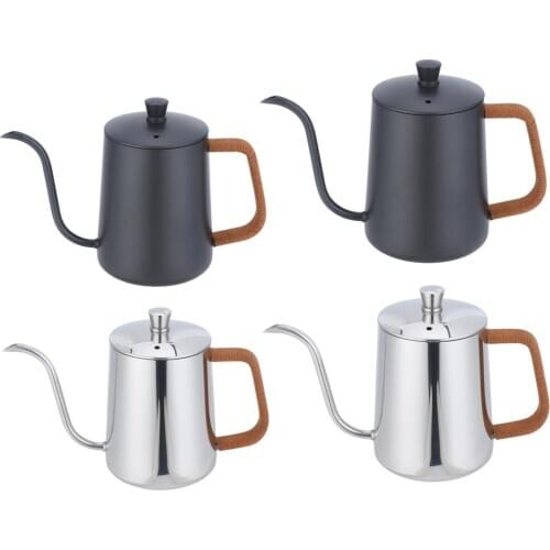 Drip Kettle 350ml 600ml Coffee Tea Pot Non-Stick Food Grade Stainless Steel Gooseneck Drip Kettle Long Thin Mouth