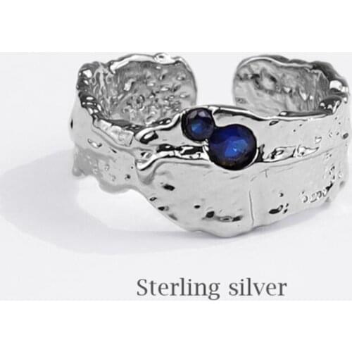 Sole Memory Literary Simple Hip Hop Cool 925 Sterling Silver Female Resizable Opening Rings SRI732