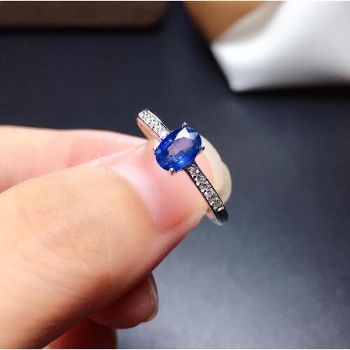 Ring Natural real sapphire ring 925 sterling silver Free shipping Fine jewelry