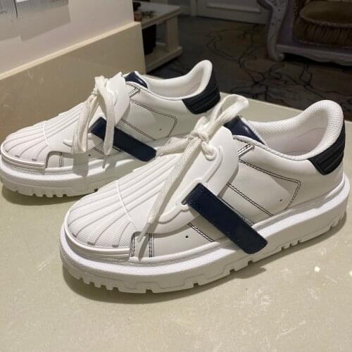 Platform Flat Sneakers Women Zapatos De Mujer Casual Ladies Leather Shoes Comfortable Female Shoes Round Toe Chaussures Femme