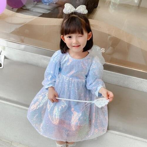 Kawaii Princess Sequin Dress with Wing Ball Gown Party Dress Dress for Baby Girls with Toddler Girl Dresses Korea Kawaii