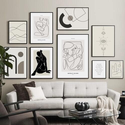 Minimalist Abstract Body Line Figure Quotes Nordic Posters And Prints Wall Art Canvas Painting Decor Pictures For Living Room