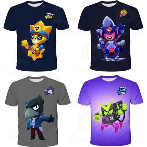 Short Sleeve Fashion Coat Browlers Shooting Game Leon and Star,Crow 3d t shirts Fashion Boys Girls Kids T-shirt Teen Clothes