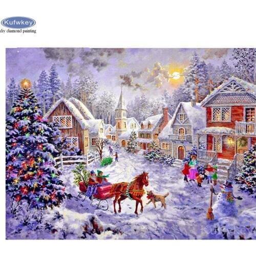 DIY Winter snow scene house Diamond Painting Full Square New Arrival Christmas Decorations For Home Mosaic Diamond Embroidery