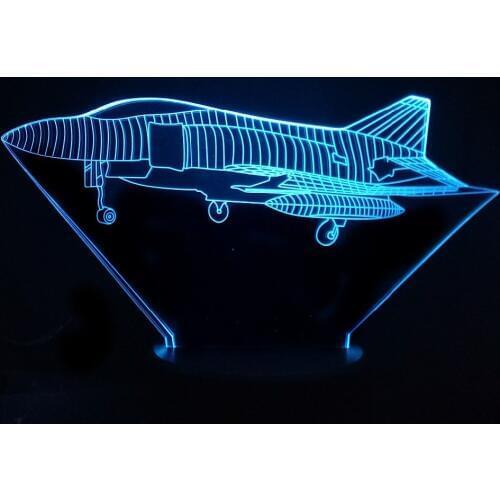 Novelty Airplane 3D Led Visual Colorful Night Lights USB Nightlight Aircraft Lamp Children Table Lamp Bedside Lighting