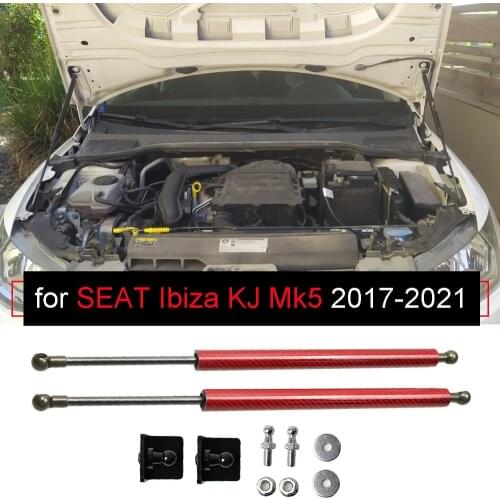 For SEAT Ibiza KJ 6F 2017-2020 Front Bonnet Hood Modify Gas Struts Carbon Fiber Lift Support Shock Damper Accessories Absorber