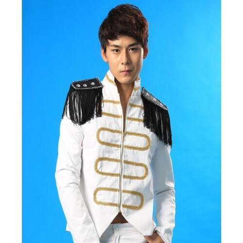 Singer stagestar style dress Costumes band clothing mens jackets and coats Flag in hand 1 fashion Performance 1 2XL